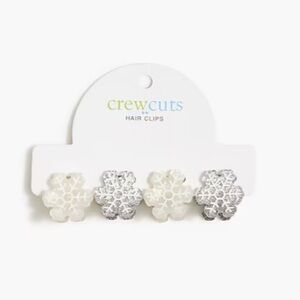 J. Crew Crewcuts Silver and White Snowflake Hair Clips Set of 4
